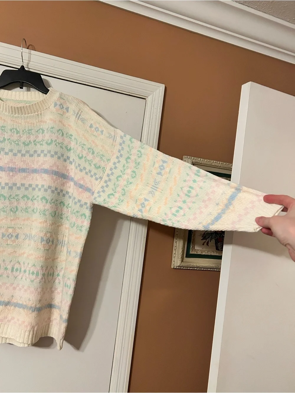 Vintage Pastel Fair Isle Knit Sweater | Oversized Cozy Crewneck | Cottagecore